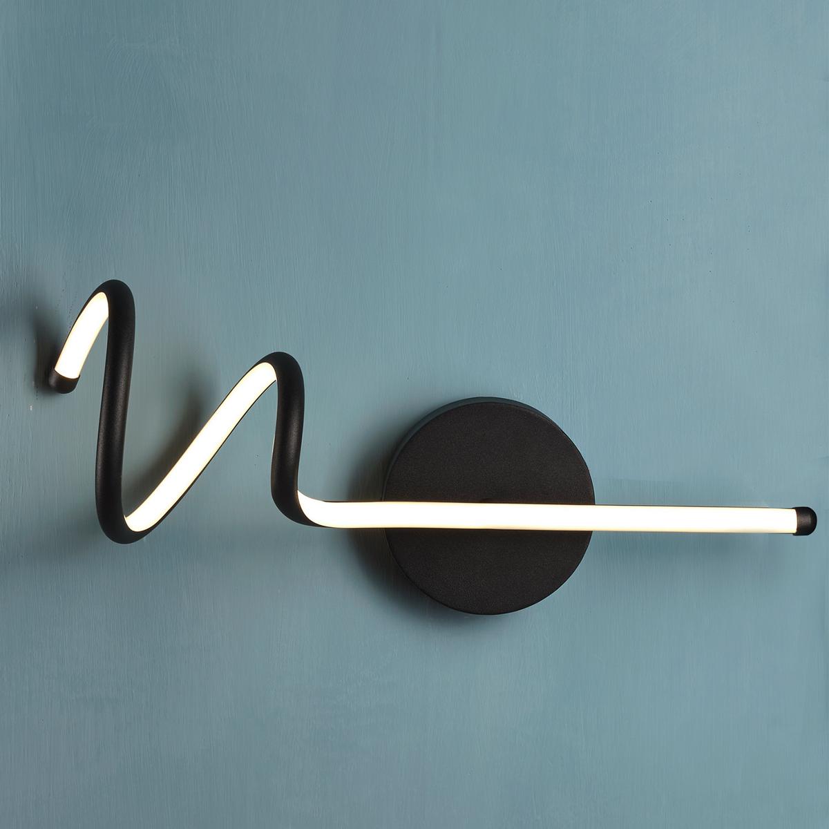 LED-Wandleuchte Twist Schwarz Hg L: 20 cm - Schwarz Hochglanz, Design, Metall (20/16/48cm)
