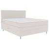 Boxspringbett mit Topper und Bettkasten 140x200 cm Messina - Chromfarben/Creme, KONVENTIONELL, Textil (140/200cm)