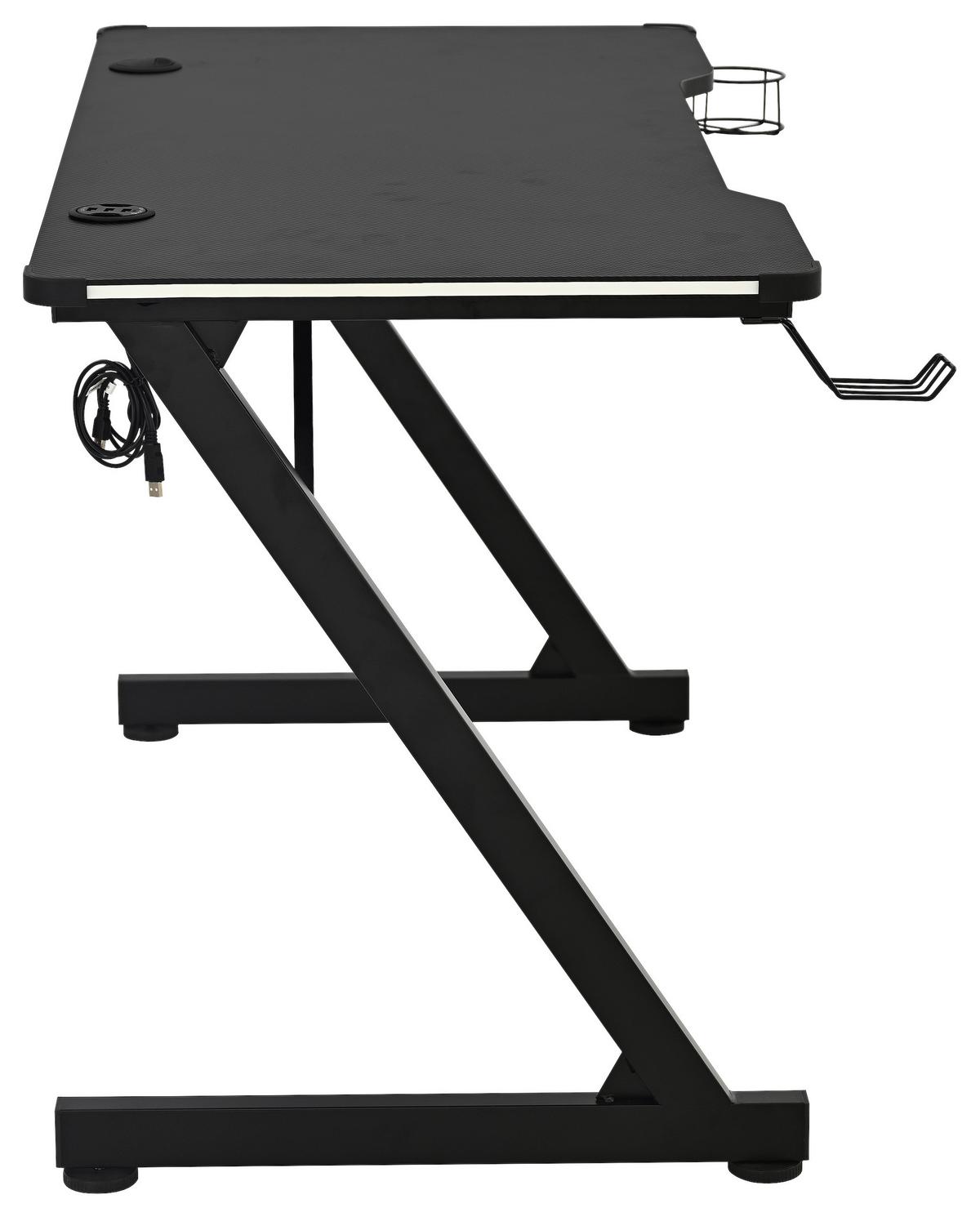 Gamingtisch Gerald Schwarz B: 120 cm - Schwarz, Trend, Holzwerkstoff/Metall (120/75/60cm)