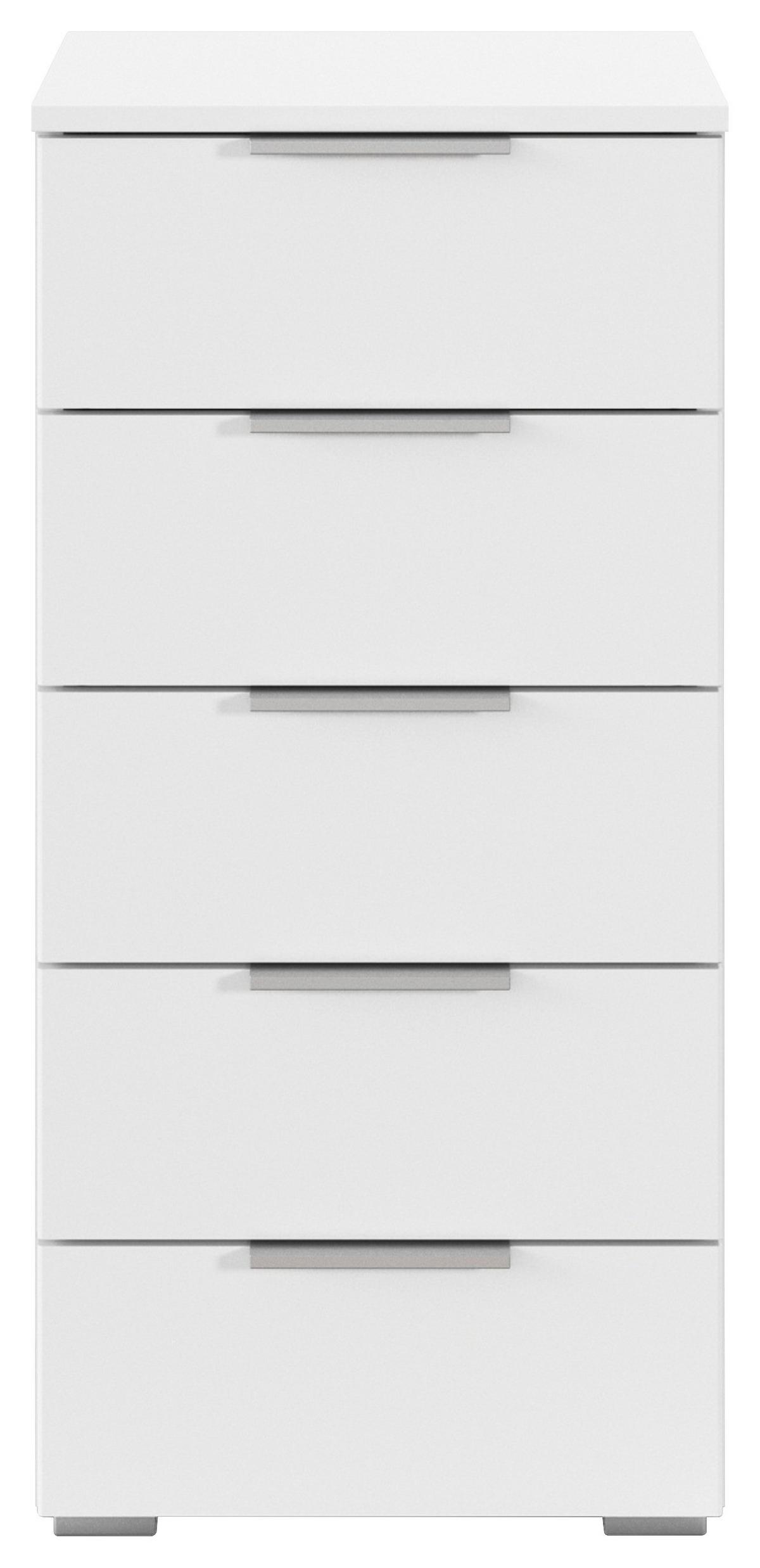 Nachtkästchen Mars 5l Weiß B: 84 Cm - Alufarben/Weiß, Basics, Holzwerkstoff (40/84/40cm)