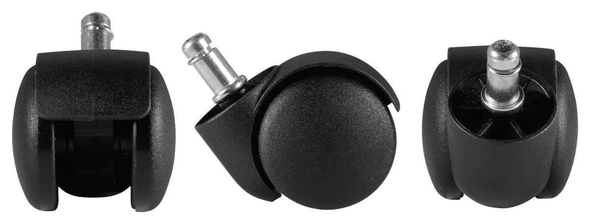 Drehstuhlrolle Ø 5 cm 5er-Set - Schwarz, Basics, Kunststoff (5cm) - MID.YOU