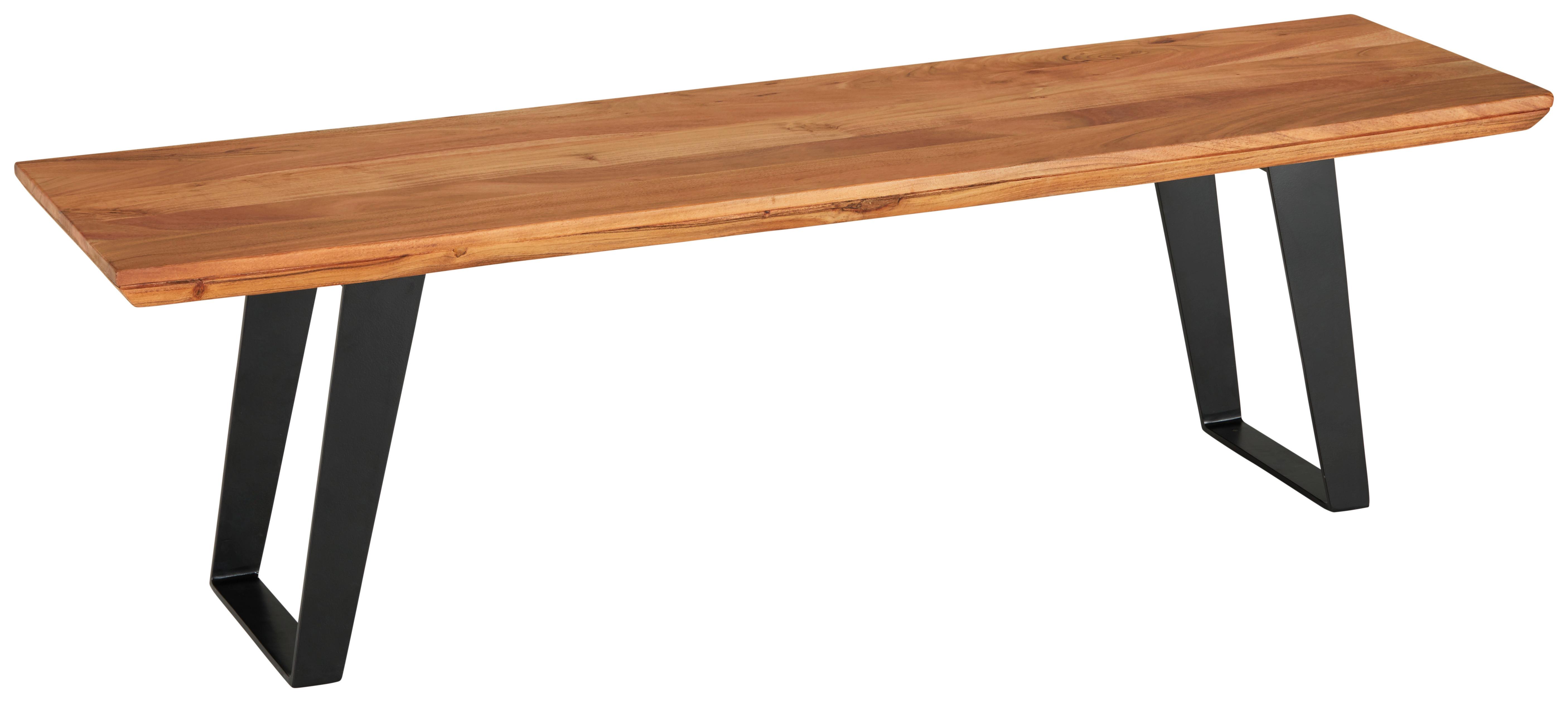 Dřevěná Jídelní Lavice Herkules - černá/barvy akácie, Lifestyle, kov/dřevo (150/45/38cm) - Zandiara