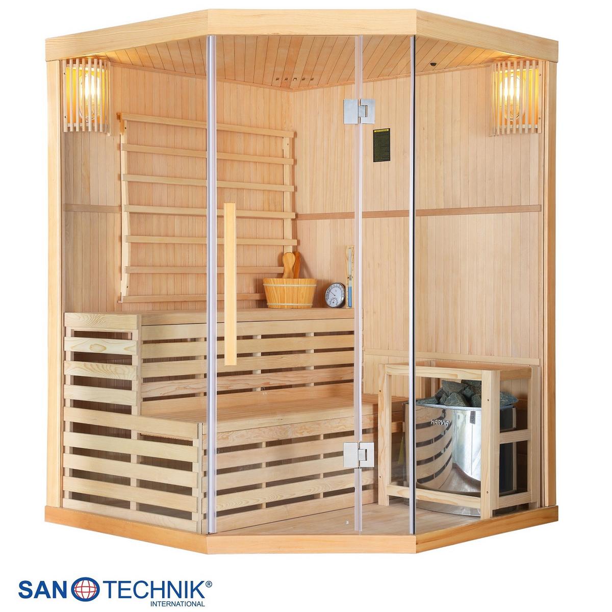 Finnische Sauna Tallinn int. Steuerung, 6-KW-Ofen - Basics, Holz (150/200/150cm)