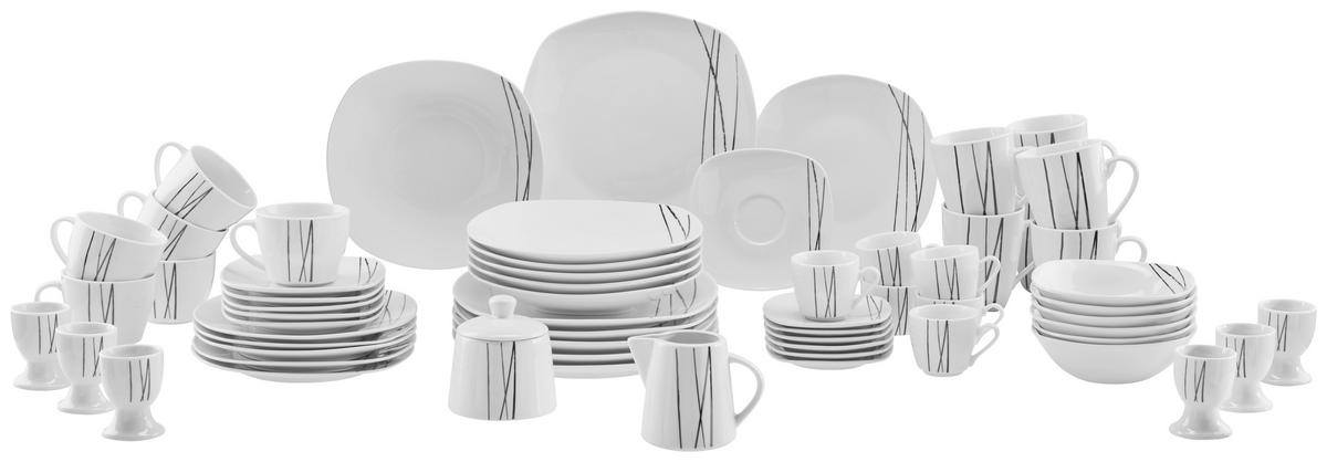 Kombiservice Fortunata - Schwarz/Weiß, Basics, Keramik - Luca Bessoni