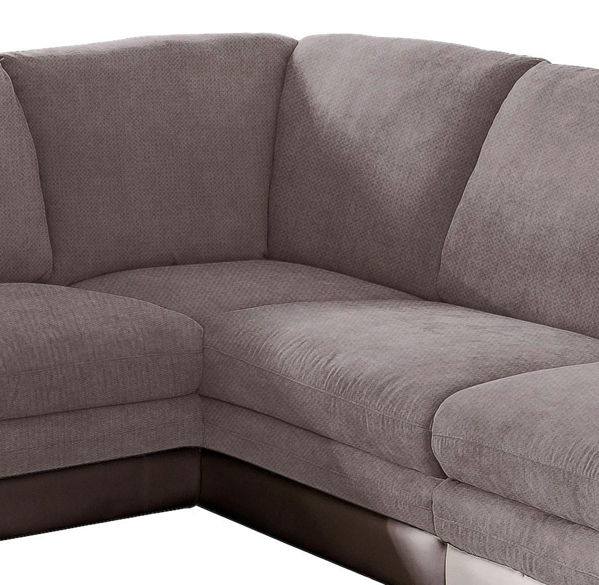 Ecksofa mit Schlaffunktion Nardo Taupe 264x221 cm - Taupe/Chromfarben, MODERN, Textil (264/221cm) - MID.YOU