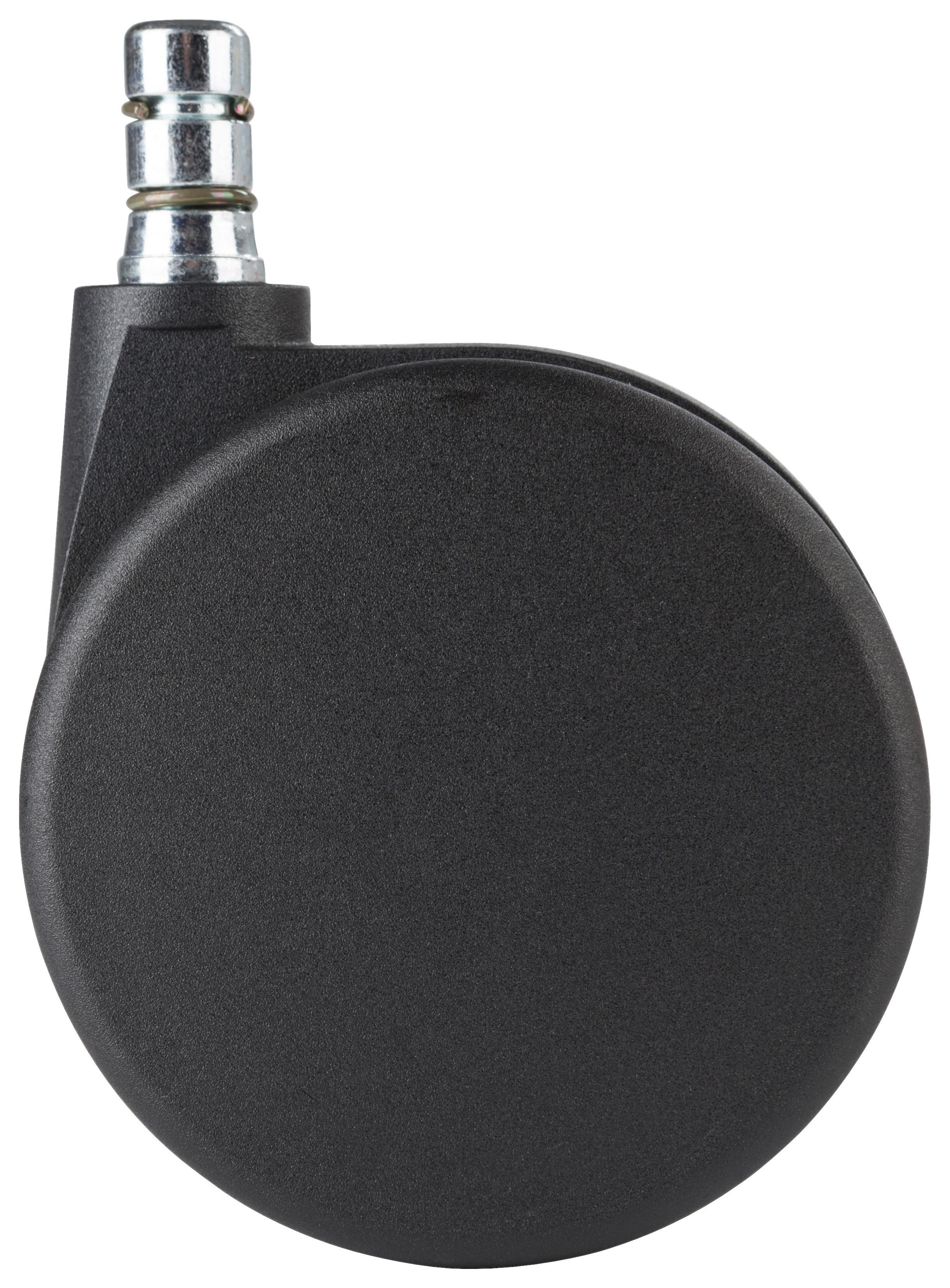 Bürostuhlrollen Rolo No-Noise Schwraz Ø 7,5 cm 5er-Set - Schwarz, Basics, Kunststoff/Metall (5,2/8,3/7,5cm) - MID.YOU