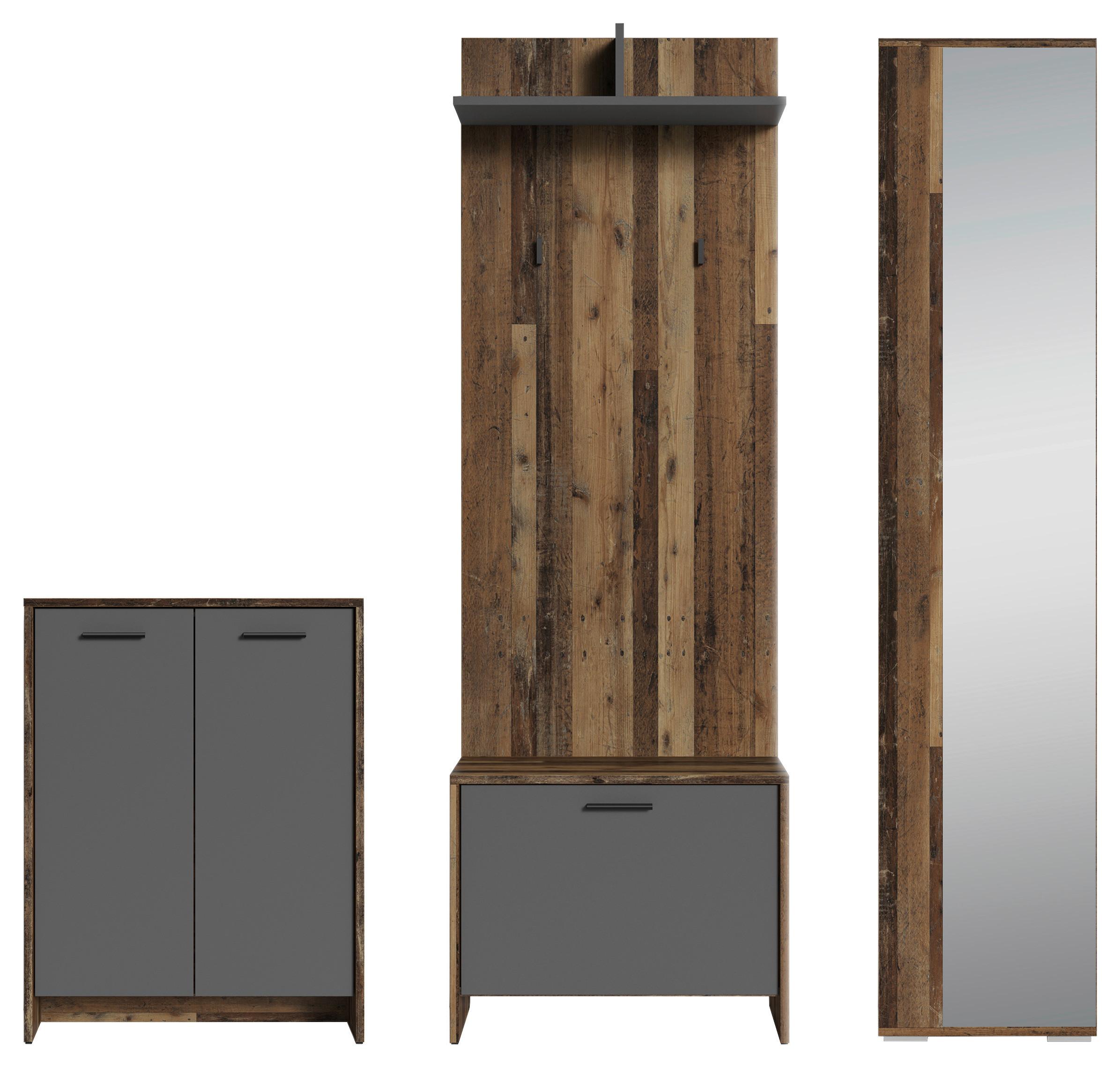 Garderobe Ben Alteiche/ Anthrazit B: 40 Cm - Alteiche/Anthrazit, Design, Holzwerkstoff (40/184/35cm) - MID.YOU