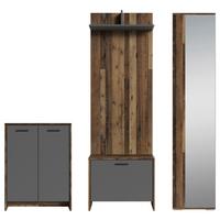 Garderobe Ben Alteiche/ Anthrazit B: 40 cm - Alteiche/Anthrazit, Design, Holzwerkstoff (40/184/35cm) - MID.YOU