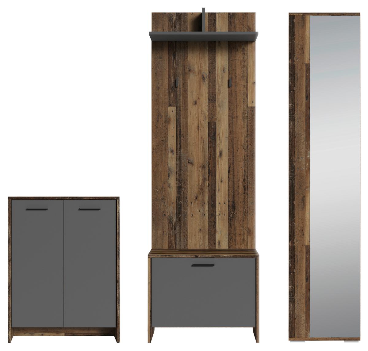 Garderobe Ben Alteiche/ Anthrazit B: 40 cm - Alteiche/Anthrazit, Design, Holzwerkstoff (40/184/35cm) - MID.YOU