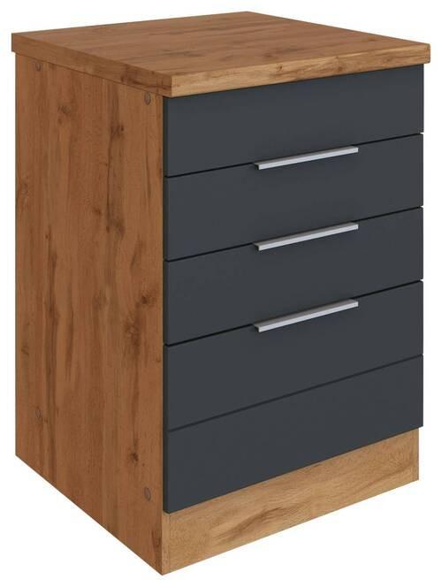 Umbauschrank für Kochfeld mit 3 Schubladen