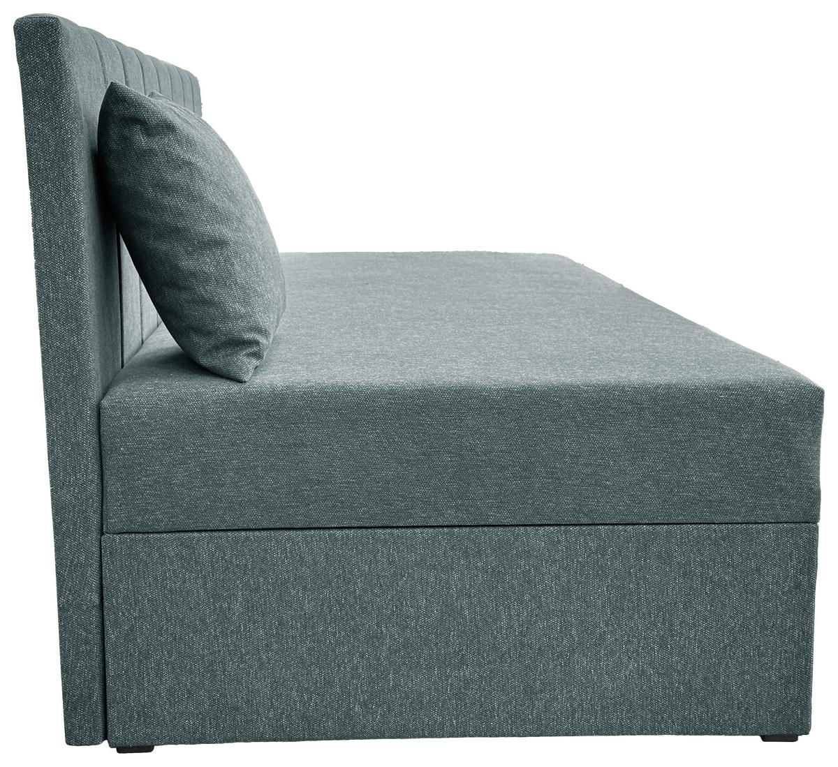 Boxbett Mit Bettkasten Moritz 90x200 Cm Blau - Blau/Schwarz, Basics, Holzwerkstoff/Textil (90/200cm) - P & B