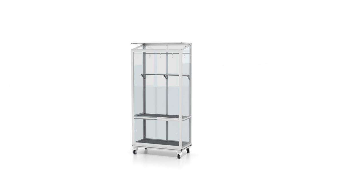 Balkon-Gewächshaus Polis 350 Alufarben  H: 168,2 cm - Alufarben, Basics, Glas/Metall (81,2/168,2/42,8cm)