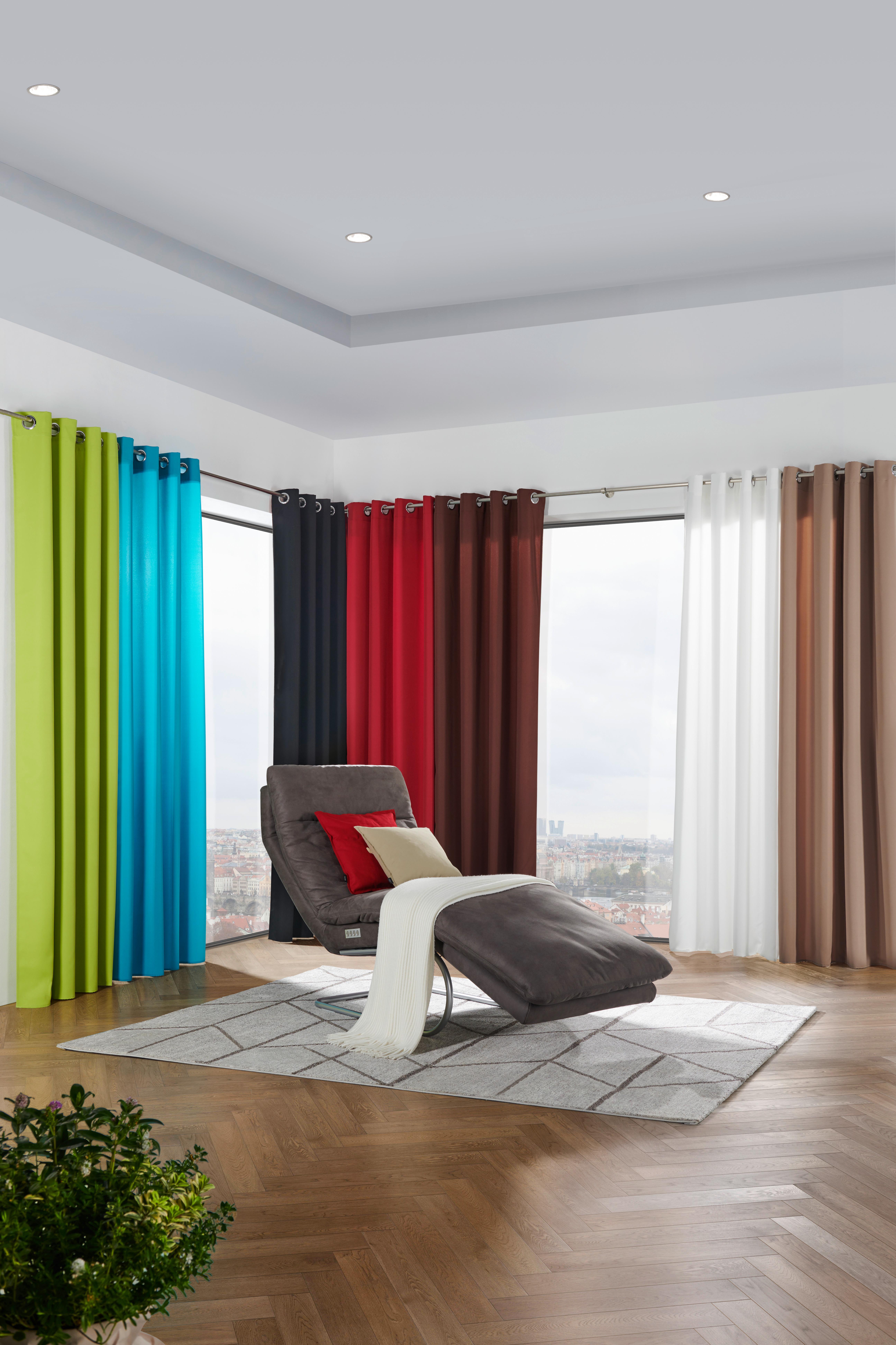 Vorhang Mit Ösen Isolde 140x245 cmschwarz - Schwarz, KONVENTIONELL, Textil (140/245cm) - Ondega