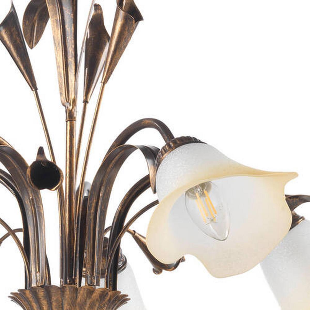 Kronleuchter 4722/5b - Bronzefarben, Natur, Glas/Metall (70/100cm)