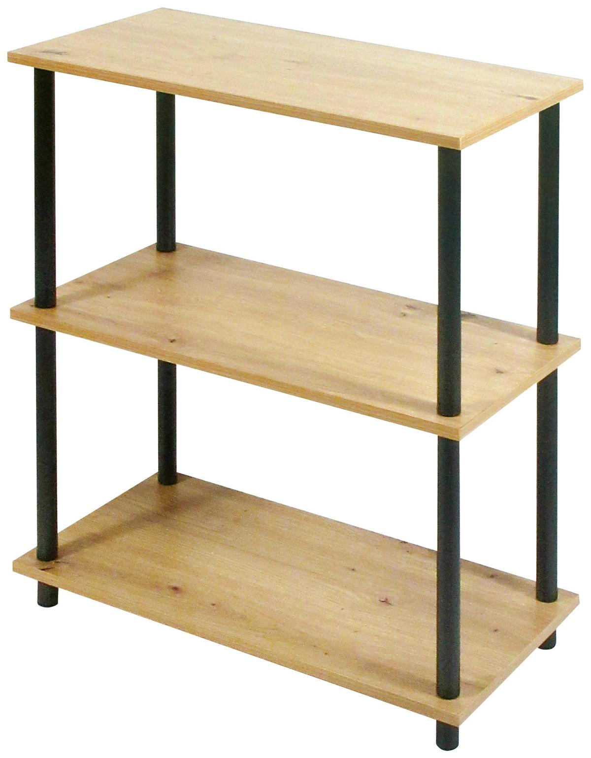 Regal Timilli 60 Cm Naturfarben / Schwarz - Schwarz/Naturfarben, MODERN, Holzwerkstoff/Metall (60/76/30cm)