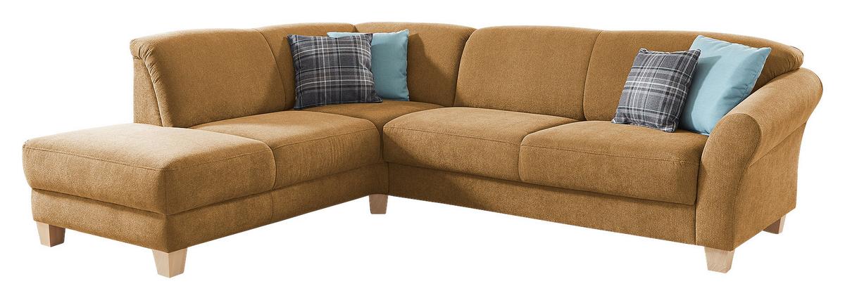 Ecksofa Gotland senfgelb, 212x257 cm - Senfgelb/Naturfarben, KONVENTIONELL, Textil (212/257cm) - Sit & More