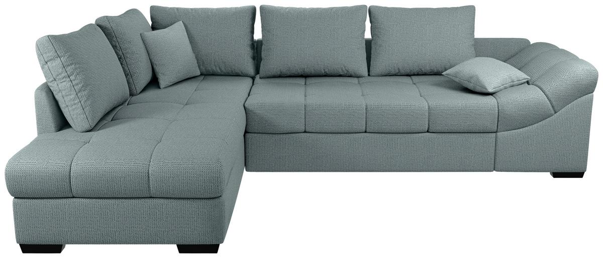 Eckschlafsofa Alvito Mintgrün S: 202x298 Cm - Schwarz/Mintgrün, MODERN, Textil (202/298cm) - MID.YOU