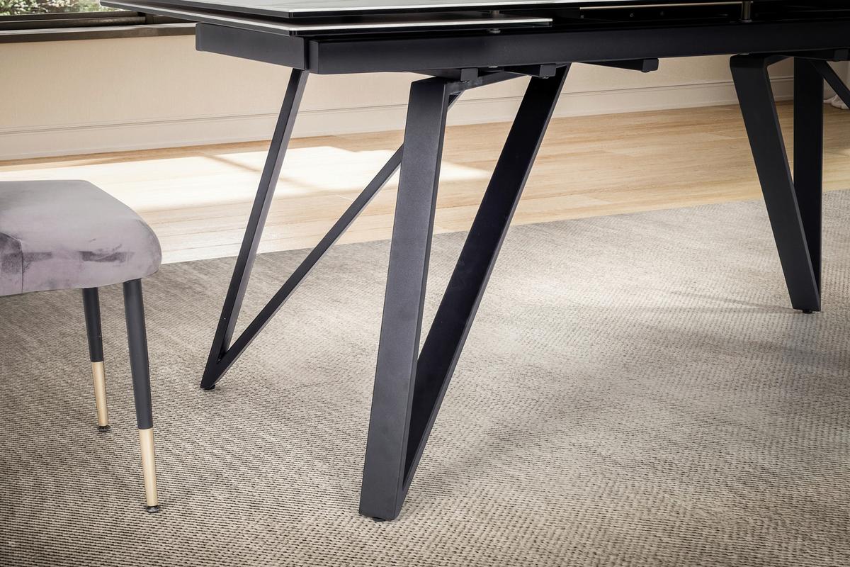 Esstisch Weiß L: 180 Cm - Schwarz/Weiß, Design, Keramik/Metall (180/95/76cm) - MID.YOU