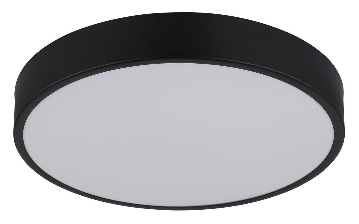 LED-Deckenleuchte 12398-18s Nielsen - Opal/Schwarz, Basics, Kunststoff/Metall (33,2/7cm) - Globo