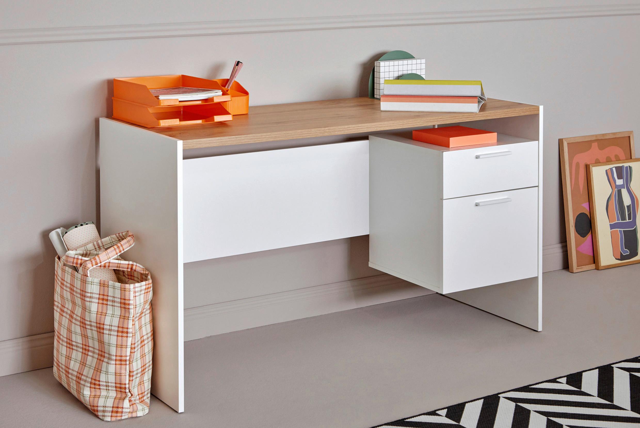 Schreibtisch ml C 130 - Eichefarben/Weiß, KONVENTIONELL, Holzwerkstoff (123/55/74,5cm) - Livetastic