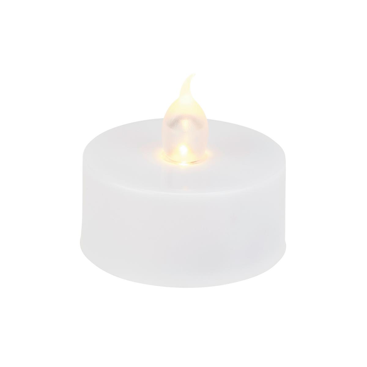 Teelicht Mit Led Cara Weiß 4er-Set Dxh: 3,8x3,5 Cm - Weiß, Basics, Kunststoff - Ondega