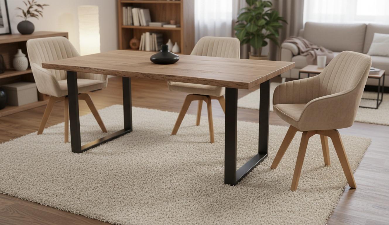 Armlehnstuhl Hanna Beige, Sitzfl. 180° Drehb. - Beige/Buchefarben, KONVENTIONELL, Holz/Textil (63/83/63cm) - MID.YOU