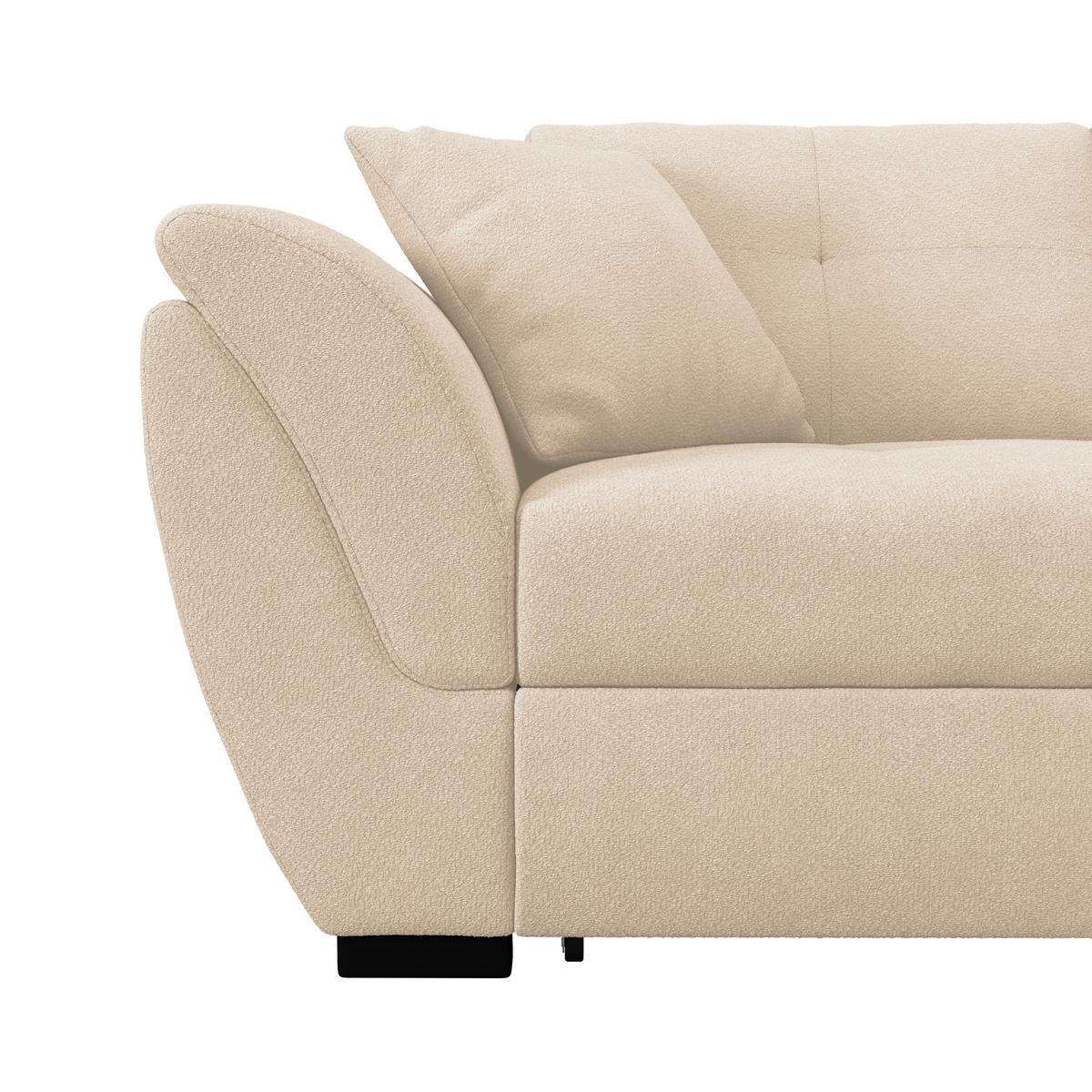 Rohová sedačka BERISSO, pravá, béžová - čierna/béžová, Konventionell, textil (278/187cm) - Ondega