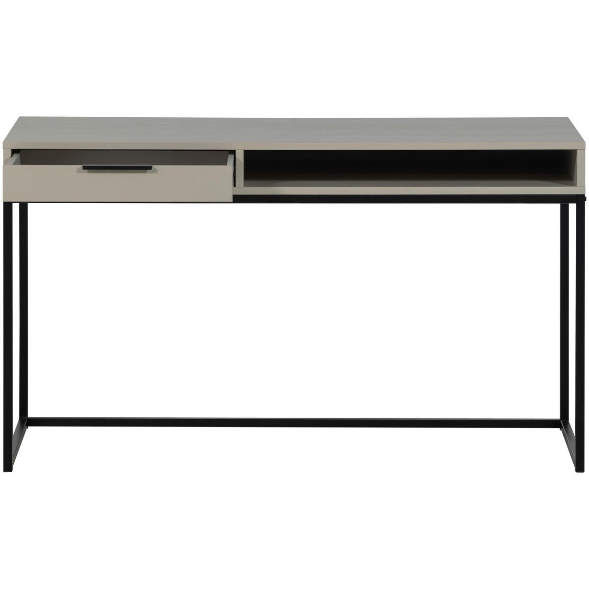 Schreibtisch Nore Grau B: 130 cm - Schwarz/Grau, MODERN, Holz/Metall (130/58/75cm) - Livetastic