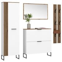 Garderobe Aladin Stehend & Hängend Montierbar - Eichefarben/Weiß, MODERN, Holzwerkstoff (184/199,9/35cm)
