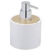 Seifenspender Lyon Weiß B: 8,7 cm - Weiß, Trend, Naturmaterialien/Kunststoff (8,7/12,5/8,7cm)