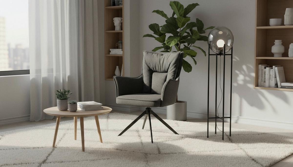 Armlehnstuhl Elisa Leinenoptik Dunkelgrau B: 65cm - Dunkelgrau/Schwarz, KONVENTIONELL, Textil/Metall (65/89/64cm)