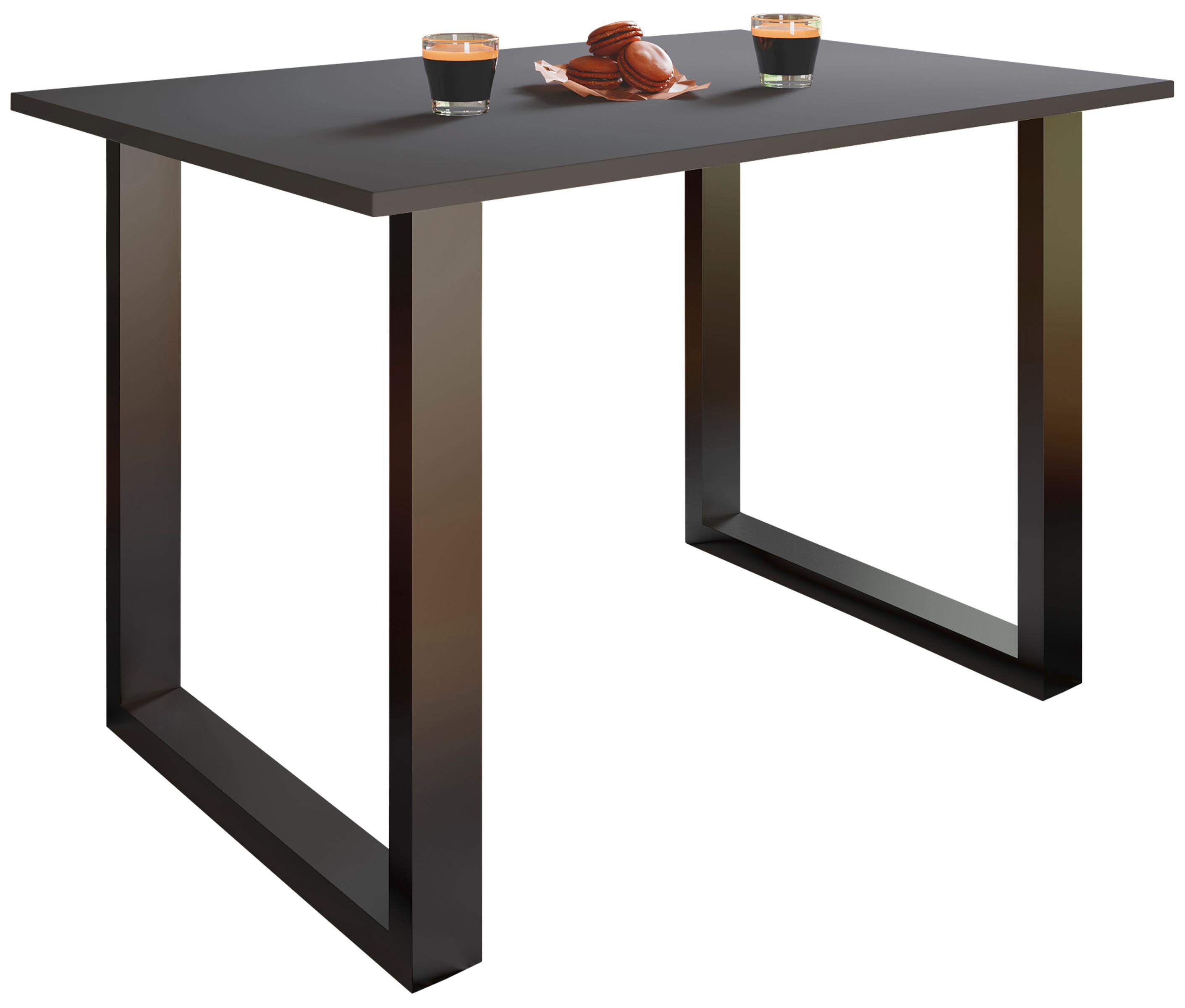 Esstisch Xona Anthrazit, Schwarz L: 140 cm - Anthrazit/Schwarz, Basics, Holzwerkstoff/Metall (140/80/76cm) - MID.YOU