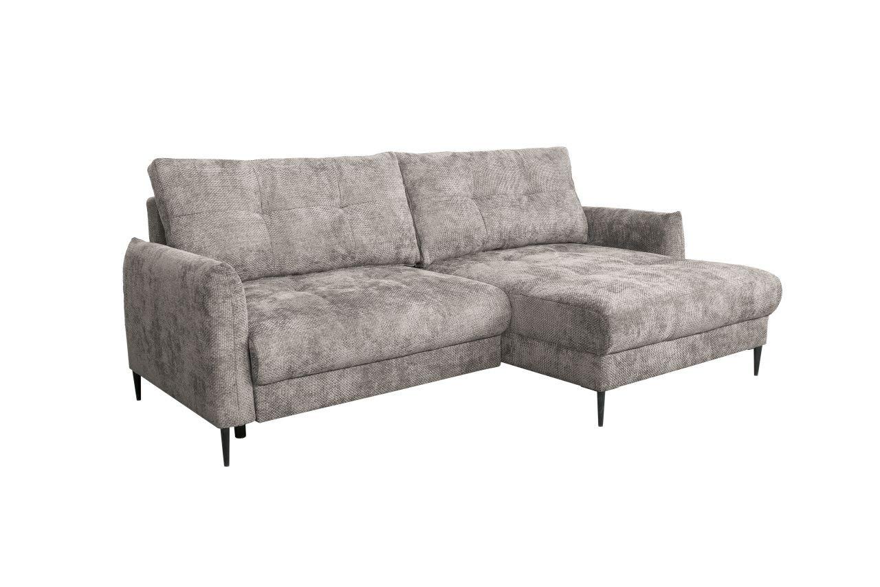 Rohová sedačka POLIS, obojstranná, sivohnedá - čierna/taupe, Modern, kov/textil (221/142cm) - Based