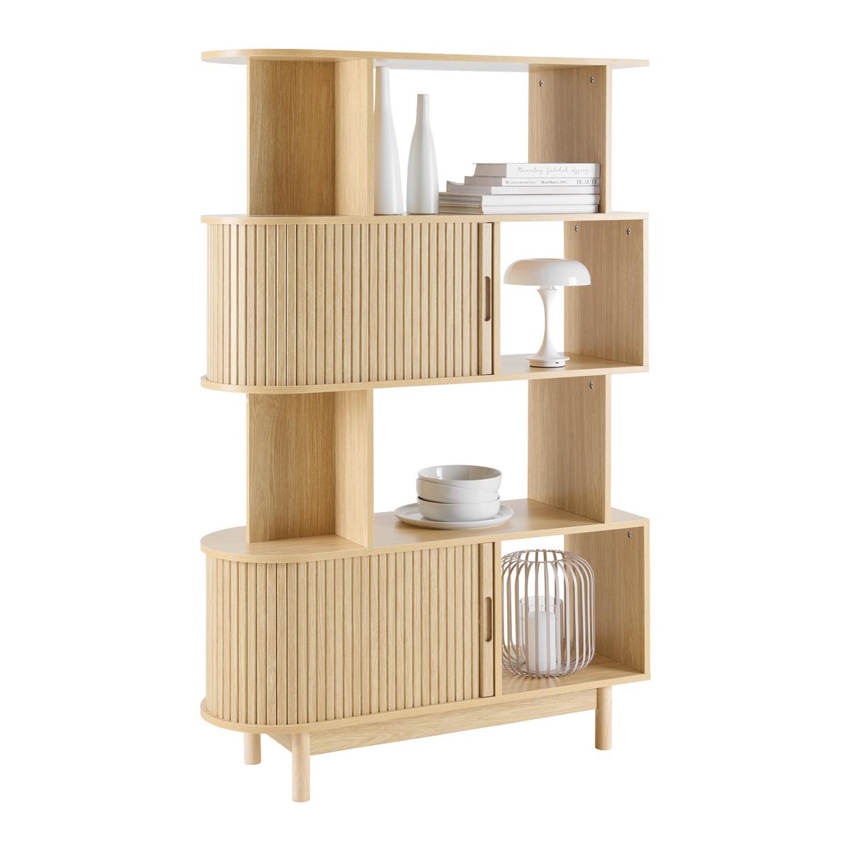 REGÁL SKANDY -EXKLUSIV- - prírodná farba, Modern, drevo/kompozitné drevo (100/156/35cm) - Mömax
