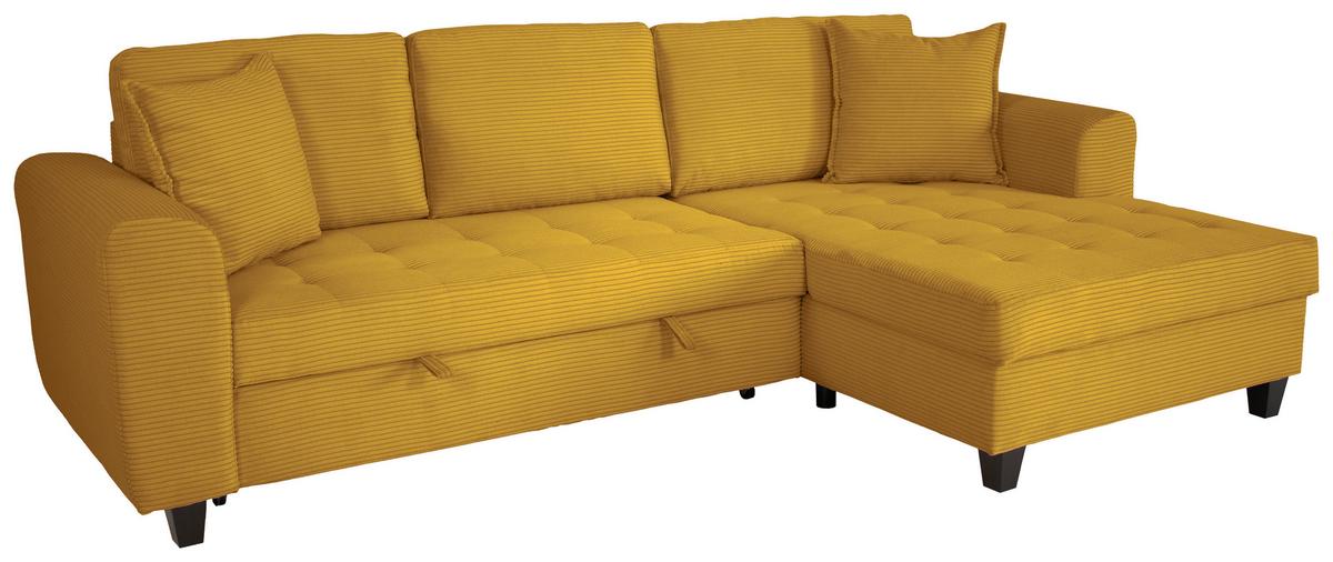 Ecksofa Moritz Senfgelb S: ca. 265x155 cm - Senfgelb, Trend, Textil (265/155cm)