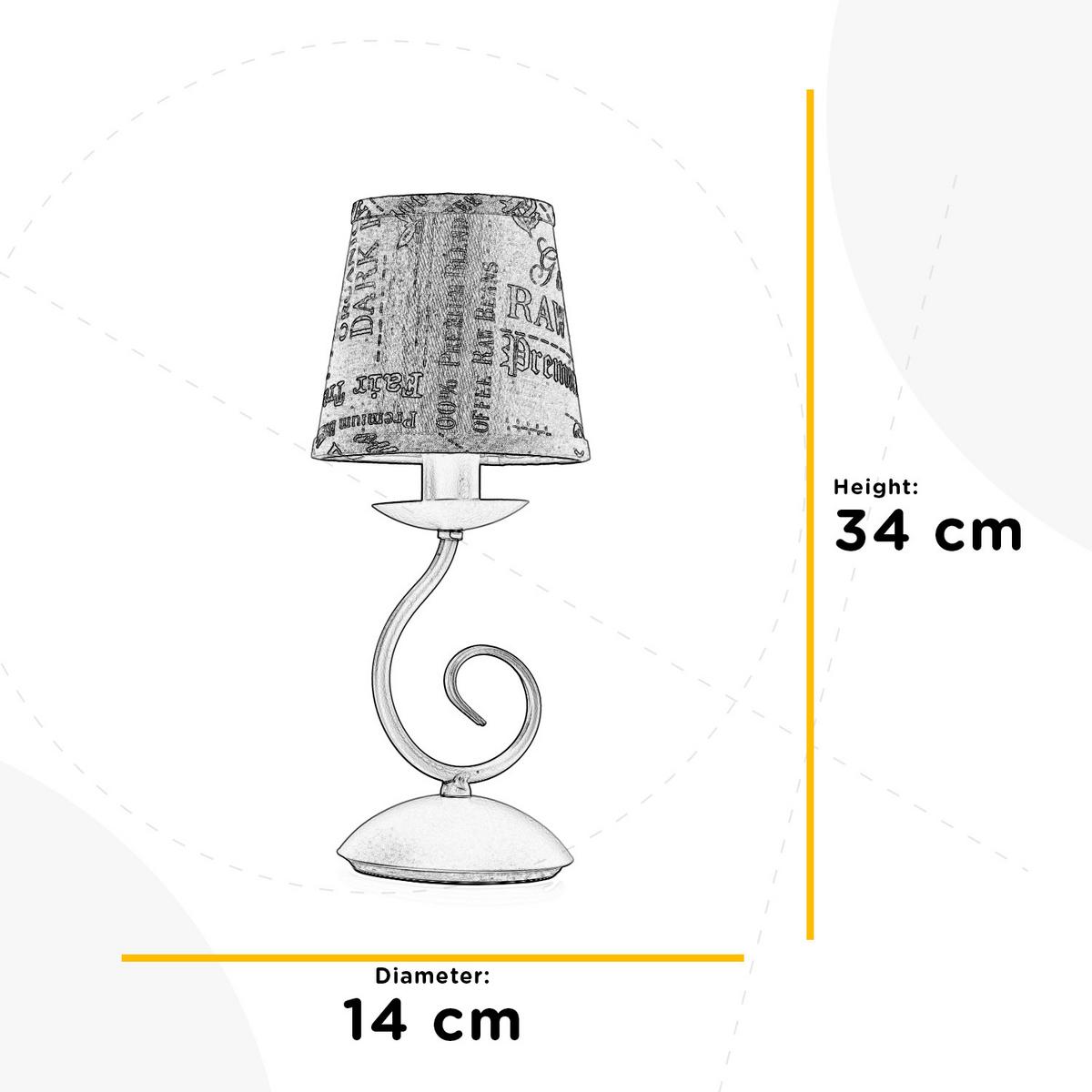 Tischleuchte Polette Creme L: 14 cm - Creme, KONVENTIONELL, Kunststoff/Textil (14/14/34cm)