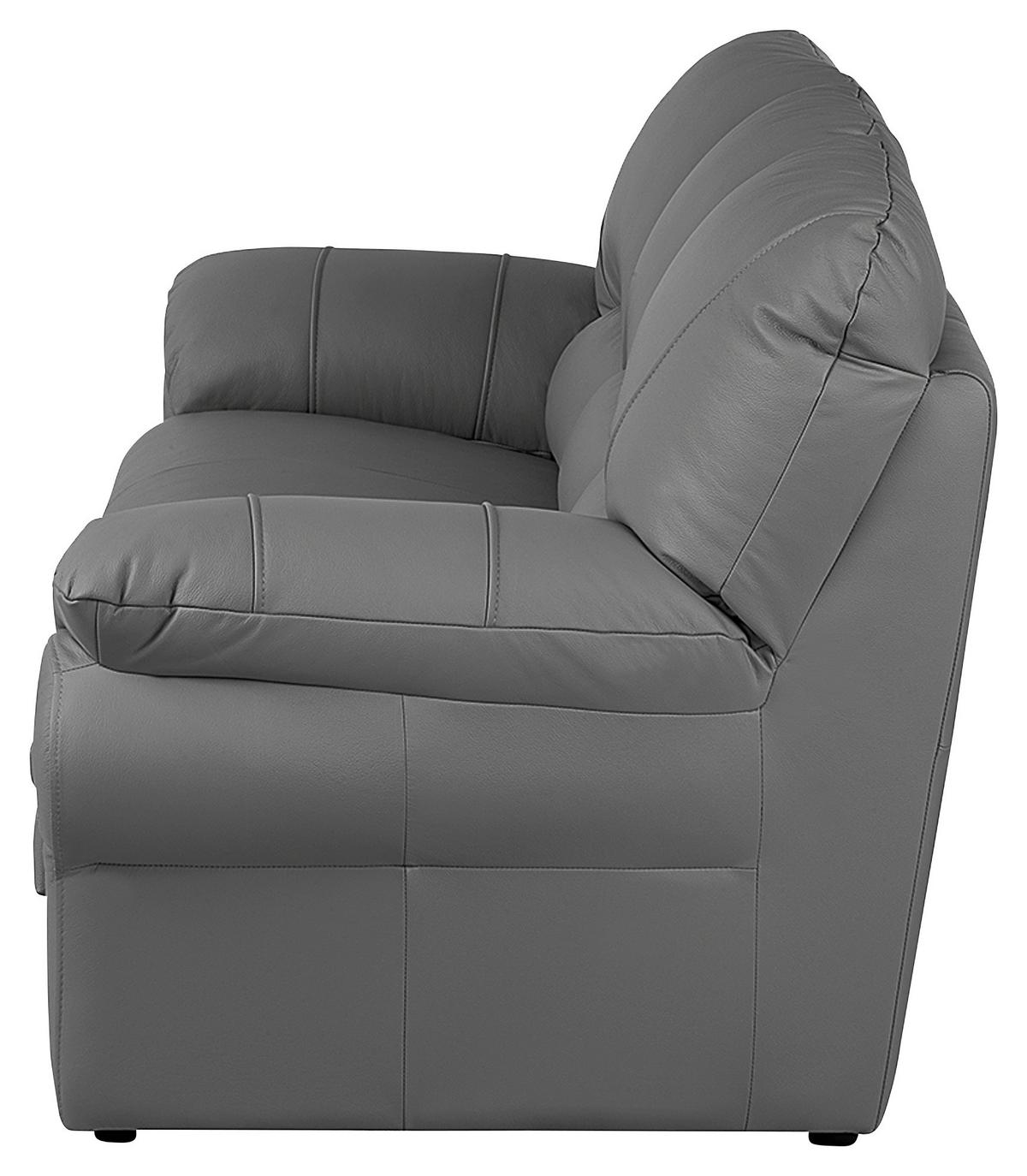 Schlafsofa Oslo, Anthrazit B: 205 Cm - Anthrazit/Schwarz, Design, Leder (205/92/85cm) - Livetastic