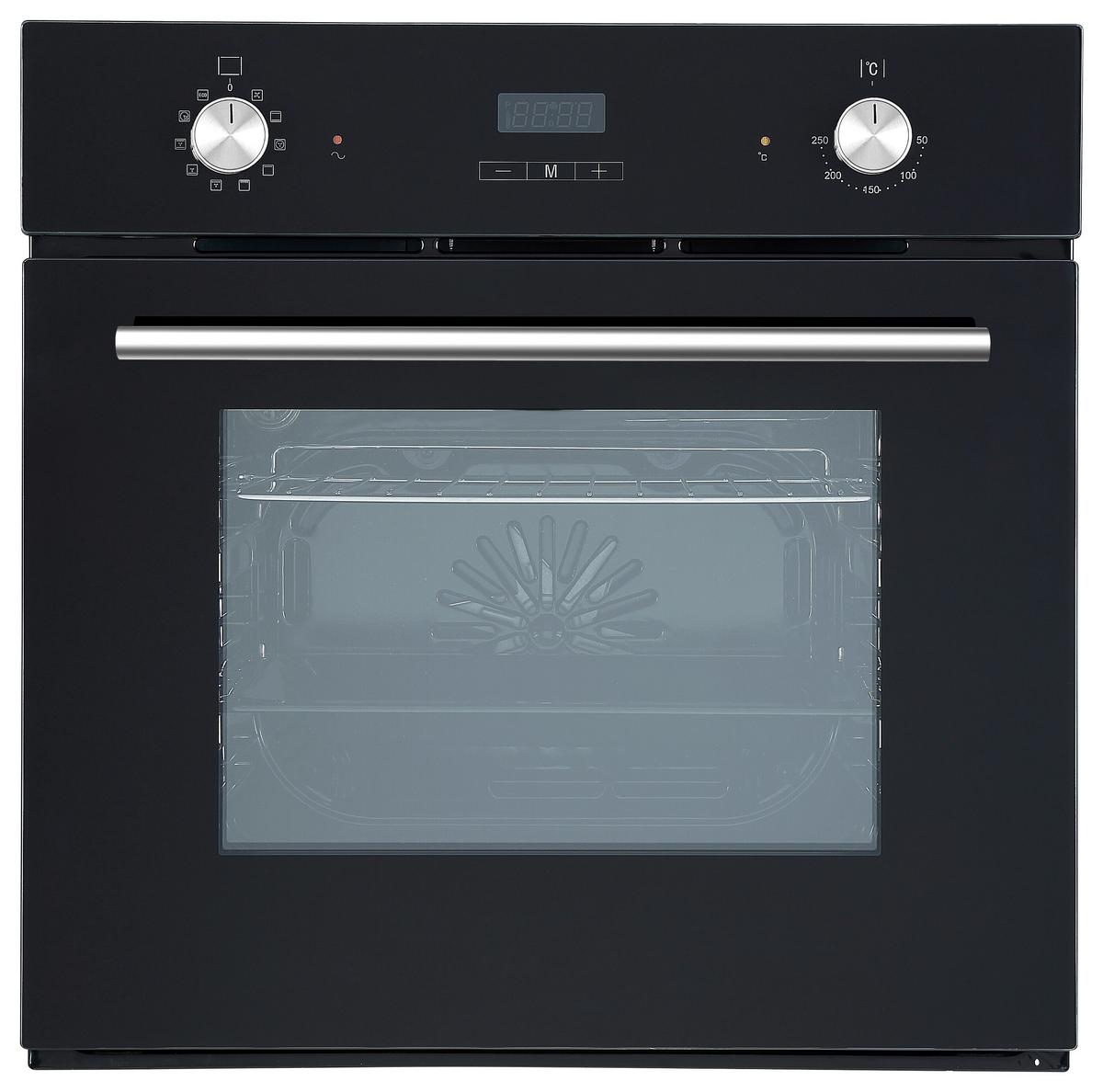 Küchenblock Capri Schwarz/Eiche Dekor B: 280 cm - Schwarz/Eiche Artisan, Basics, Glas/Holzwerkstoff (280cm) - MID.YOU