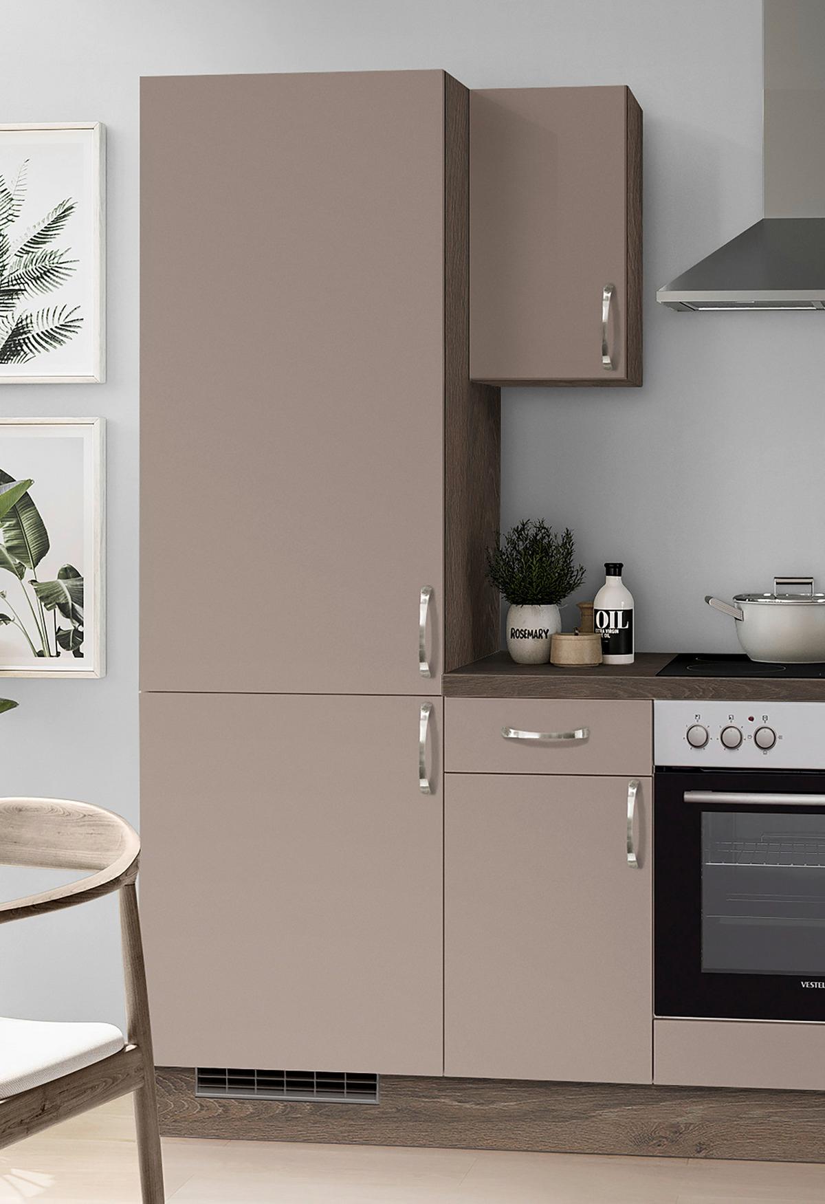 Küchenblock Ip 3150 - Eiche dunkel/Cappuccino, Basics, Holzwerkstoff (270cm) - Impuls