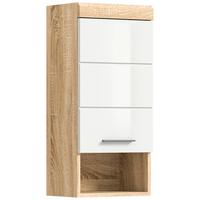 Hängeschrank Lambada *sonoma Eiche/weiß B: 37 Cm - Weiß Hochglanz/Eichefarben, MODERN, Holzwerkstoff (37/79/24cm) - MID.YOU