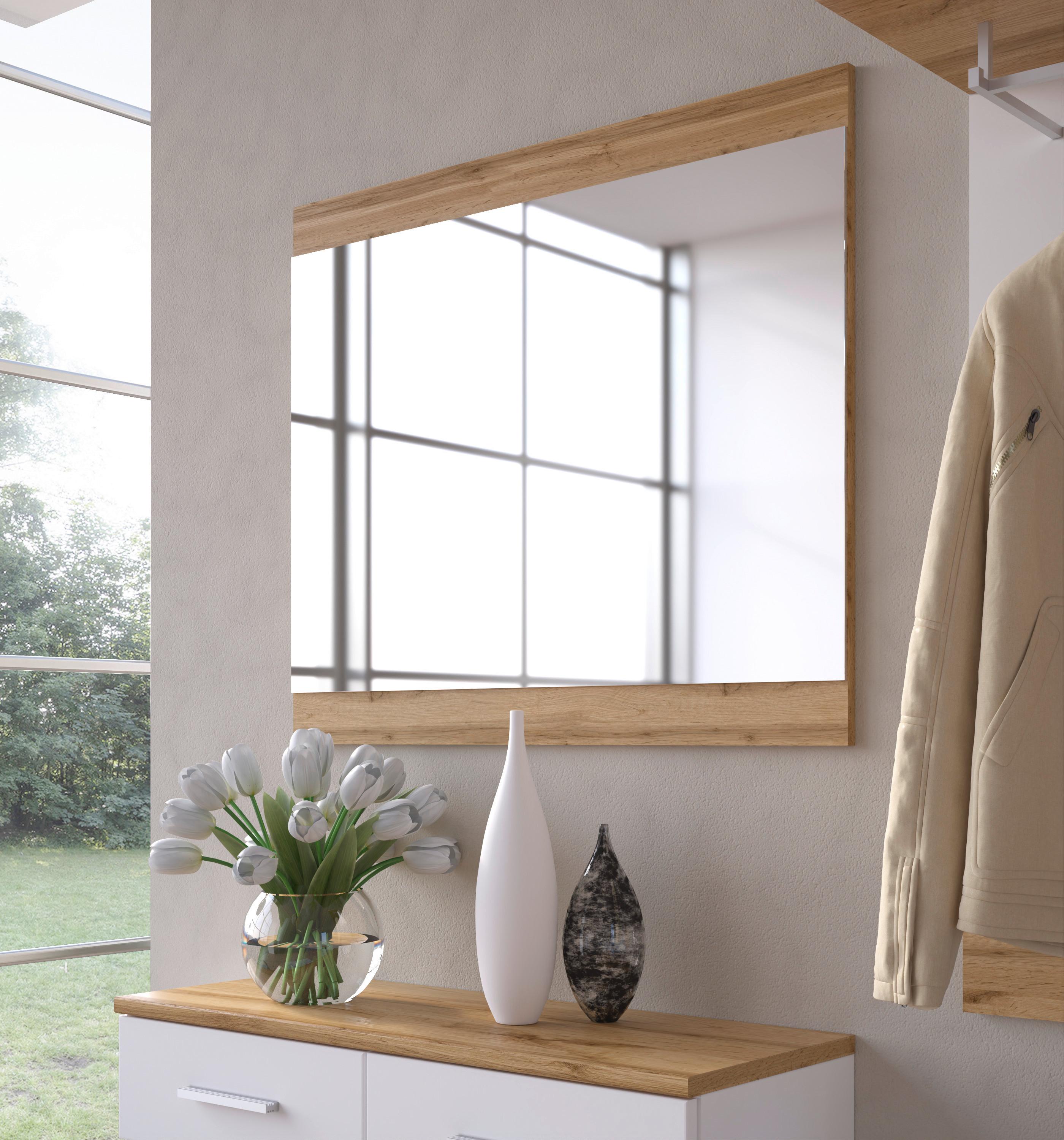 Spiegel Hola Wotan Eiche Dekor B: 90 cm - Eichefarben, Trend, Glas/Holzwerkstoff (90/77/2cm)