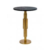 BEISTELLTISCH Schwarz L: 37cm - Goldfarben/Schwarz, Design, Stein/Metall (37/37/59cm) - Livetastic