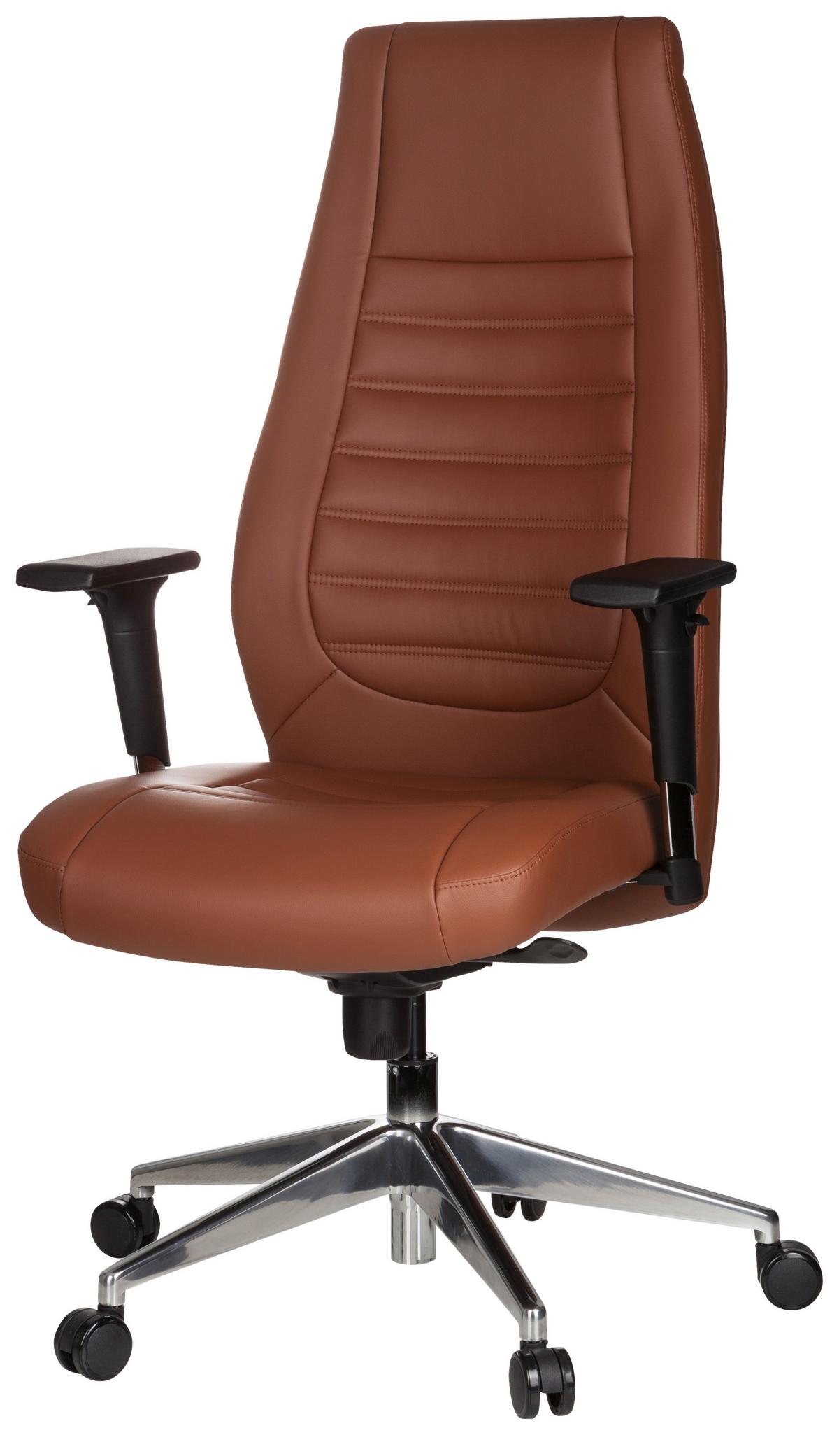 Chefsessel Vitoro Braun Bis 150 Kg - Silberfarben/Braun, Basics, Kunststoff/Textil (65/133/65cm) - MID.YOU