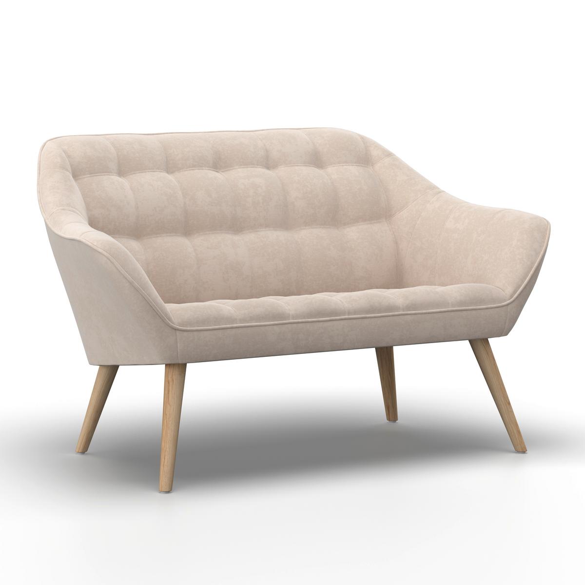 Dvoumístná pohovka MONIQUE, béžová - přírodní barvy/béžová, Moderní, kov/dřevo (126/74/76cm) - Bessagi Home