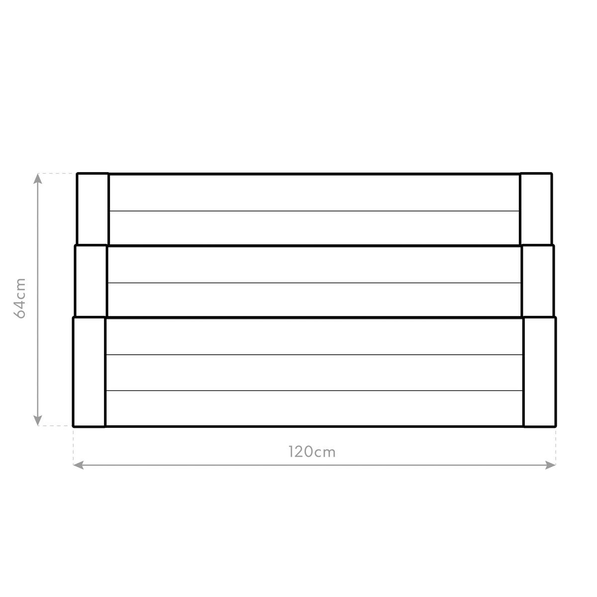 Hochbeet Echtholz Lärche Treppenhochbeet 76x64x120 cm - Lärchefarben, Basics, Holz (76/64/120cm)