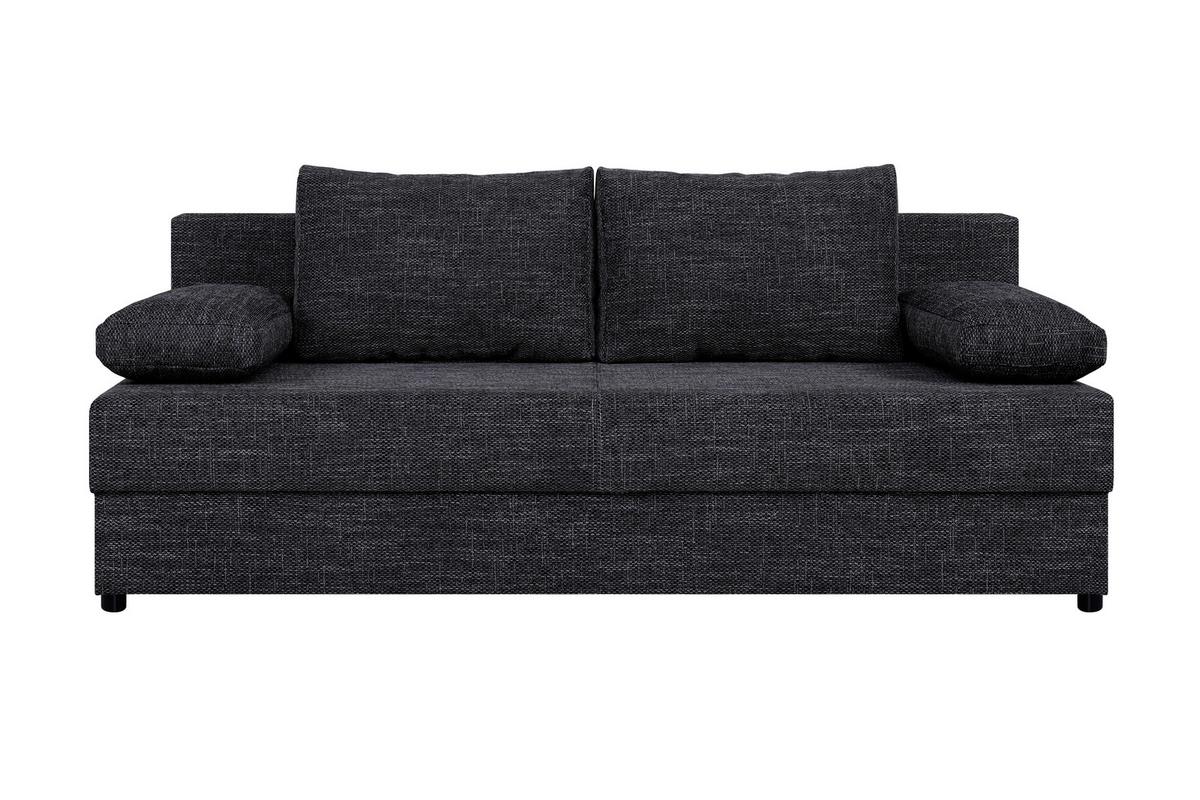 2-Sitzer-Sofa Mega Mit Schlaffunktion & Bettkasten - Schwarz, Design, Holzwerkstoff/Textil (190/80/75cm) - P & B