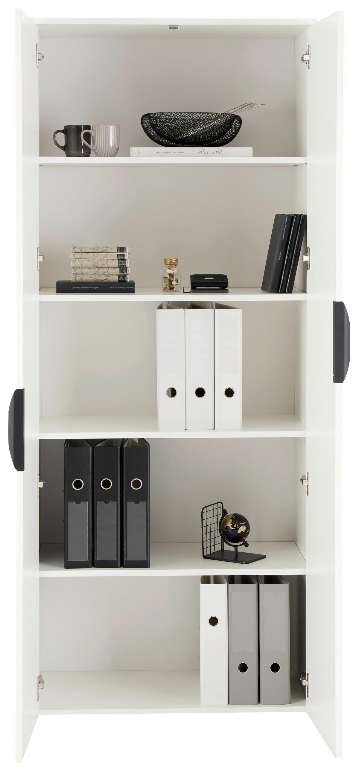 Aktenschrank Carlos 2-Türig Weiß, B: 75 cm - Weiß, Trend, Holzwerkstoff (75/182,1/40cm)