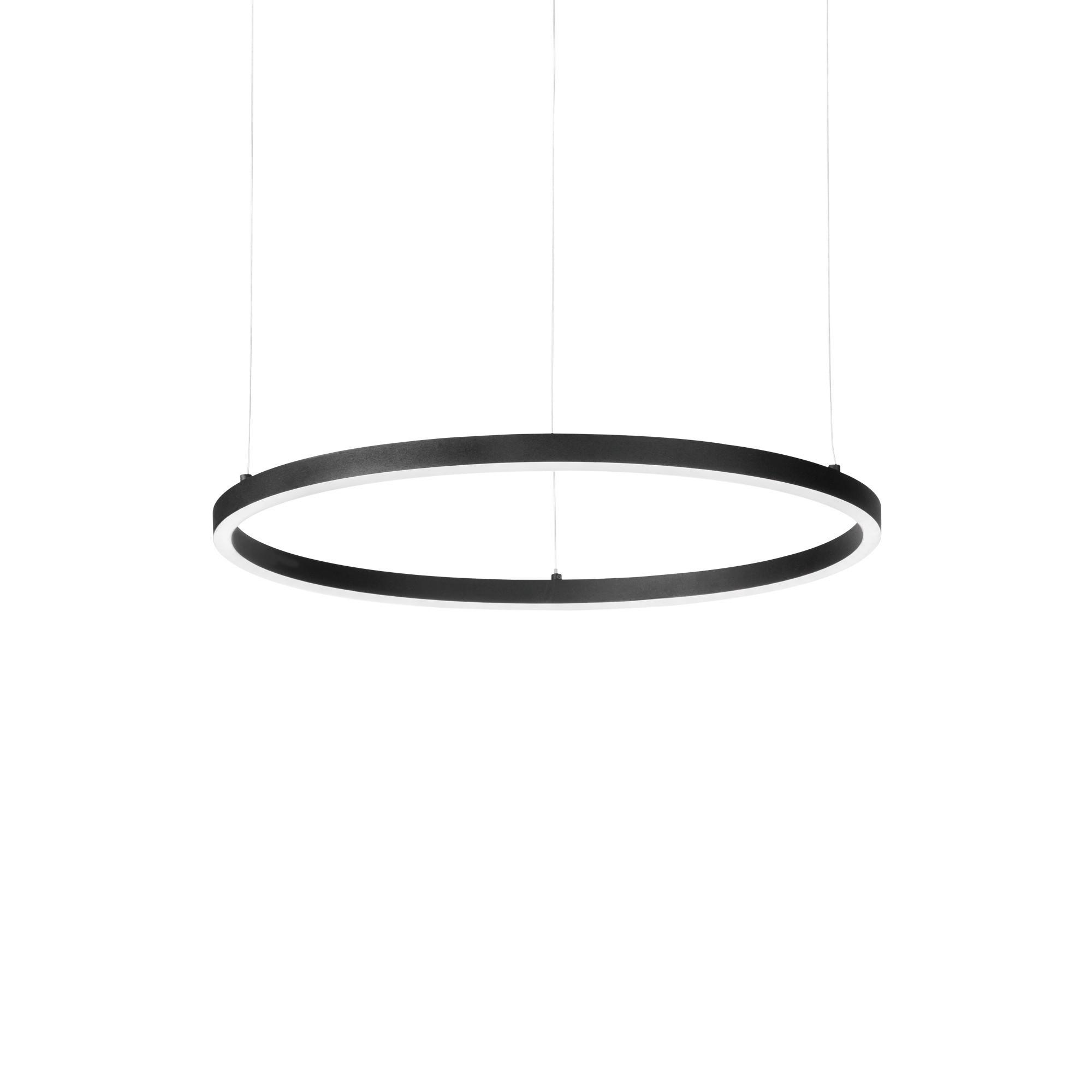 Led-hängeleuchte Oracle Slim Schwarz D: 50 Cm - Schwarz, Design, Kunststoff/Metall (50/27,5/202,5cm) - Ideal Lux