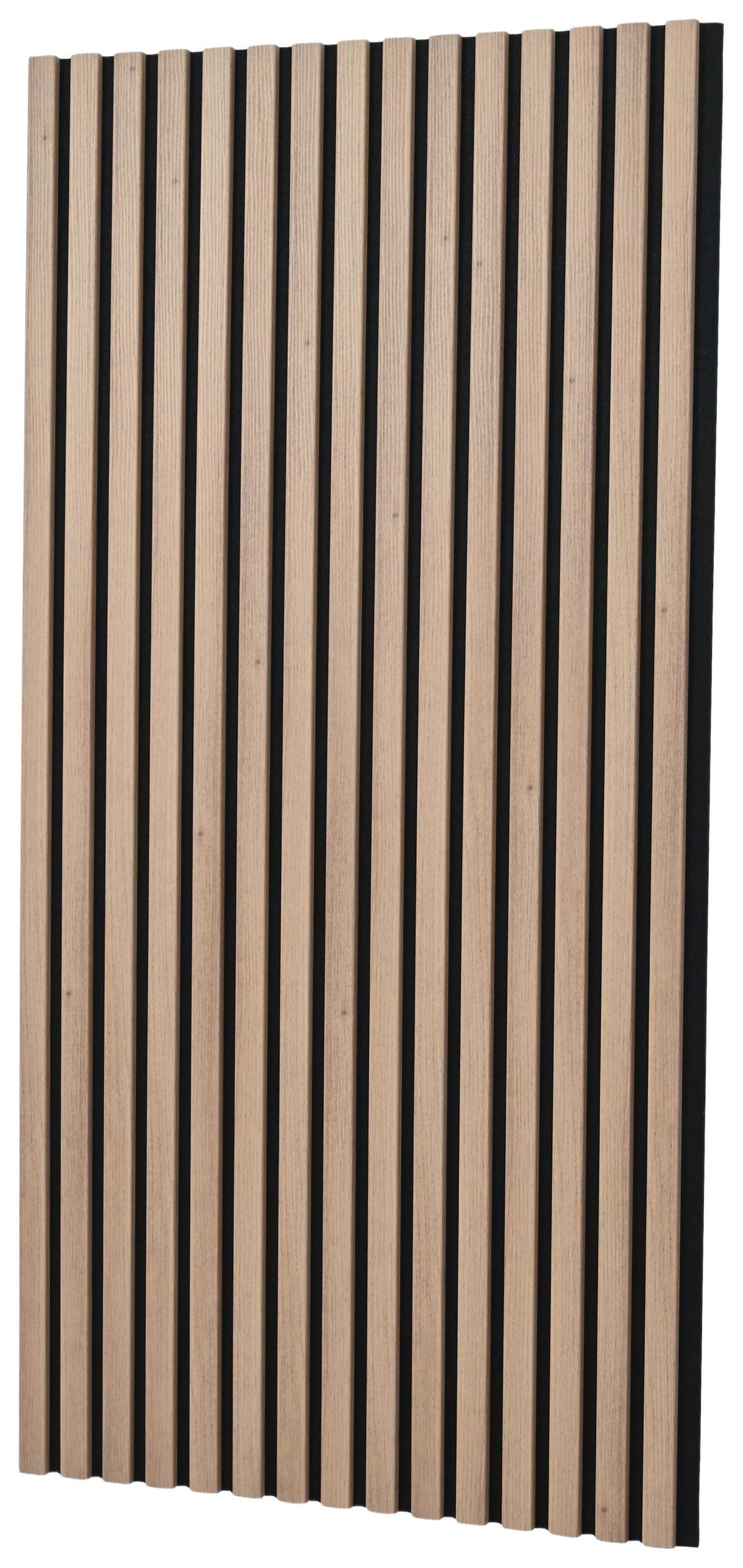 Akusztikus Panel Aron - tölgyfa színű, Trend, faalapú anyag/textil (60/120/1,5cm)