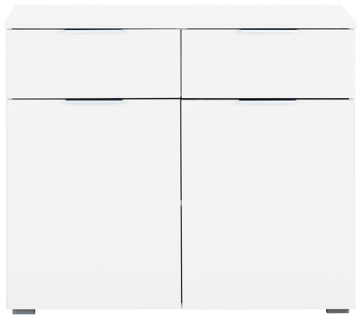 Kommode Alabama, Weiß B: 80 Cm - Alufarben/Weiß, MODERN, Holzwerkstoff (80/81/42cm) - Rauch Möbel